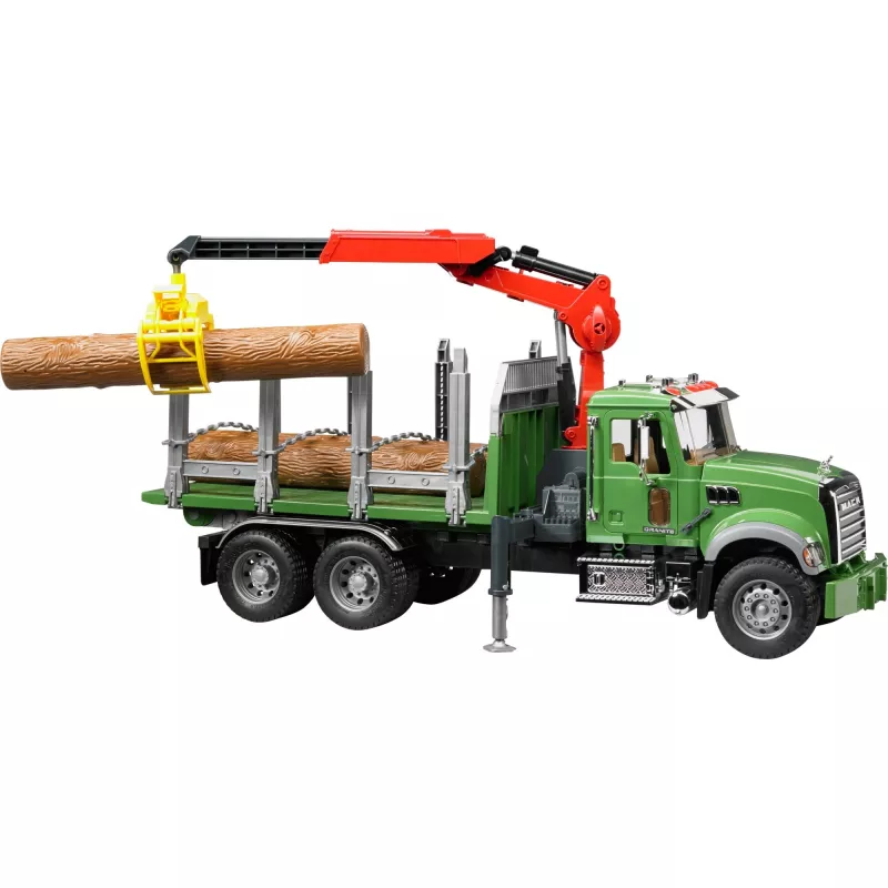 Trasportatore di legname BRUDER MACK Granite con 3 tronchi