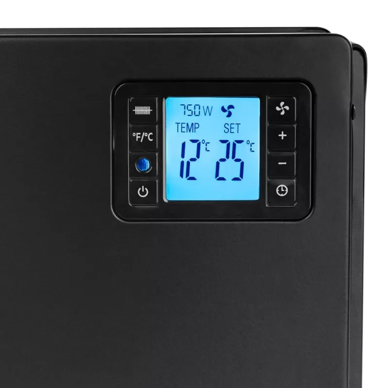 Termoconvettore elettrico NOVEEN CH7100 — 2000 W, 3 livelli di potenza, LCD, timer, telecomando, nero