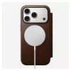 Custodia folio in pelle per smartphone Nomad Modern Leather Folio per iPhone 17 Pro – marrone, per 6,3 pollici (16 cm), 4 scomparti per carte