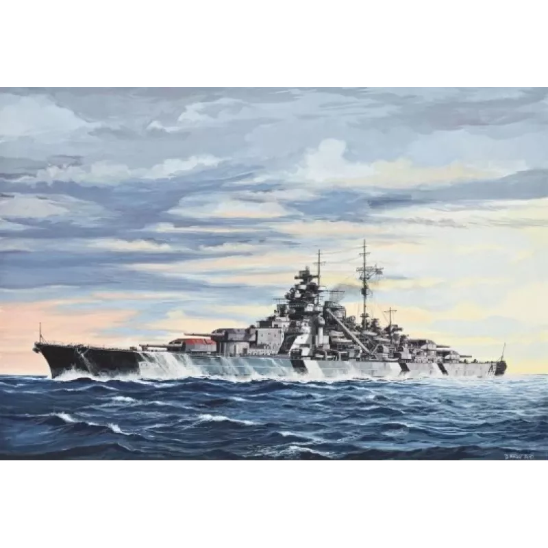 Kit di montaggio modello nave da guerra Revell Bismarck 1:700