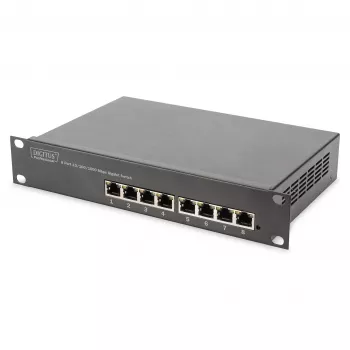 Switch DIGITUS 10 pollici Gigabit Ethernet 8 porte unmanaged - 8x Gigabit RJ45, montabile in rack
