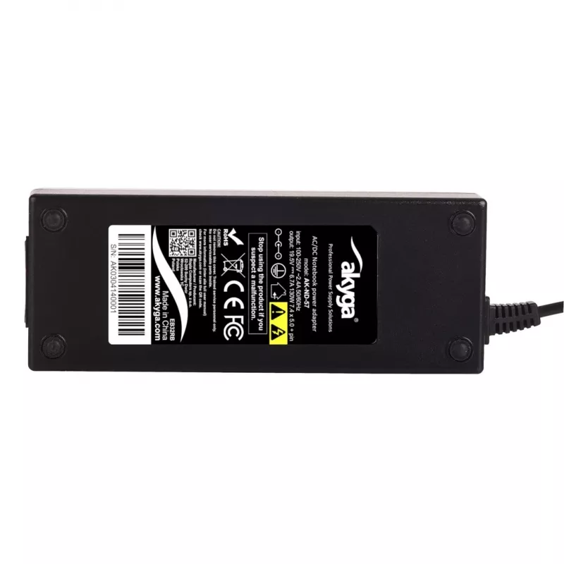 Alimentatore per notebook Akyga AK-ND-57 19,5 V / 6,7 A, 130 W, connettore 7,4 x 5,0 mm con pin, per Dell