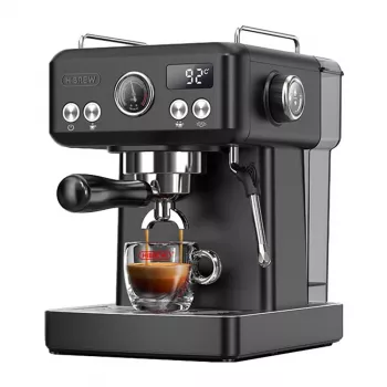Macchina per caffè espresso a pistone HiBREW H10A con controllo della temperatura (nero)