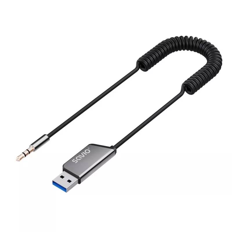 Savio TR-16 Trasmettitore adattatore AUX con funzione vivavoce, Bluetooth 5.3, Google Assistant/Siri