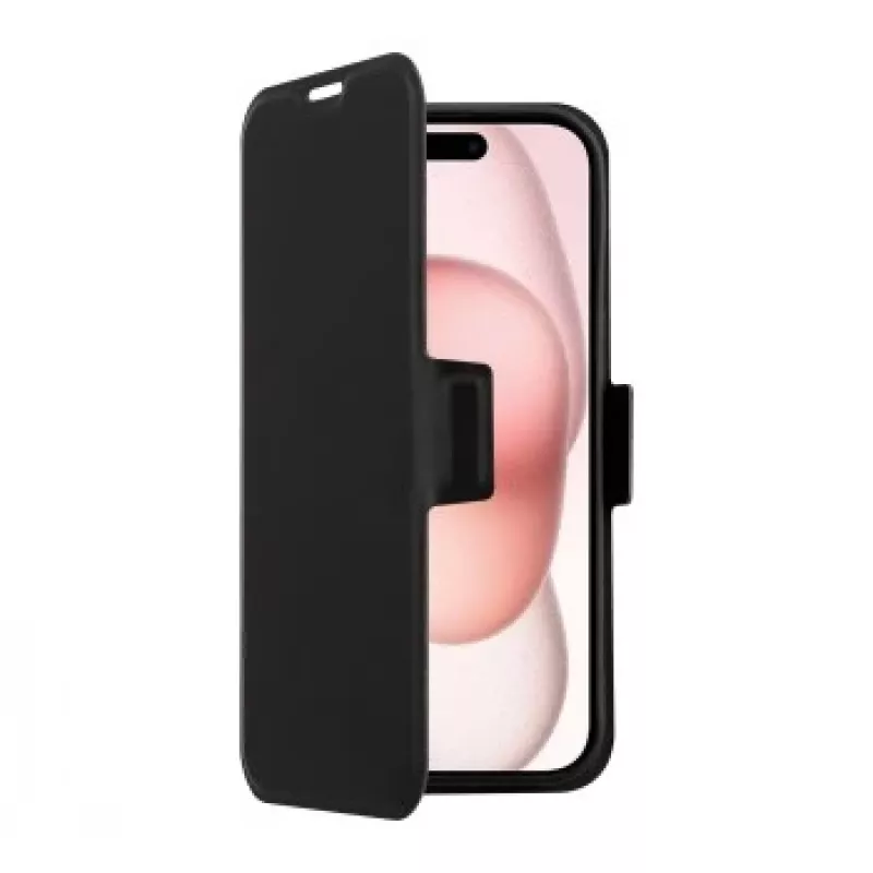 Custodia per telefono SCREENOR Clever per Apple iPhone 17 — compatibile MagSafe, similpelle con cornice in TPU, nero