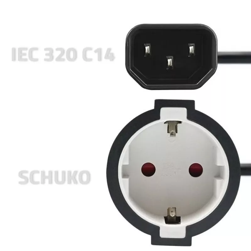 Adattatore di rete QOLTEC 53906 IEC 320 C14 a SCHUKO 16A 250V