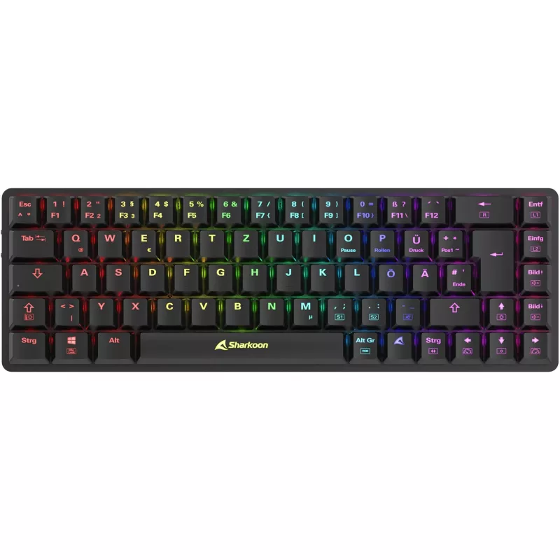 Sharkoon PureWriter W65 Tastiera gaming RF wireless QWERTZ tedesco nero
