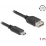 Cavo USB 2.0 DELOCK 81536 — USB-C su USB-A, 1 m, nero, contatti dorati