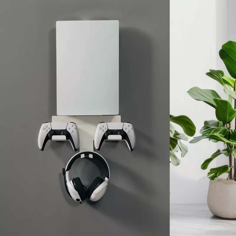 Supporto da parete MACLEAN RS181 per PlayStation 5 — design salvaspazio, installazione semplice