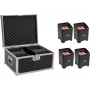 Set di illuminazione LED a batteria EUROLITE AKKU UP-4 Entry QCL Spot 4x — fari spot ricaricabili compatti