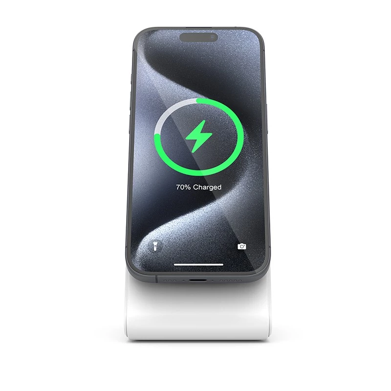 Caricabatterie wireless Crong CRG-MSS-WHT 10W ricarica rapida per dispositivi compatibili Qi