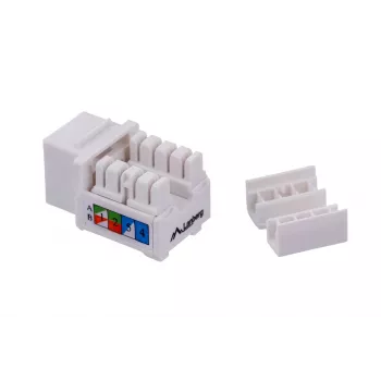 Modulo keystone LANBERG KSU6-1090, Cat6 U/UTP piatto, connettore maschio RJ-45 a connettore femmina LSA, AWG 22/26, 14.5×16.1 mm, bianco