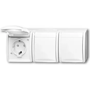 Busch Jaeger 2300/3 EBW-54 Presa CEE 7/3 bianco (2084-0-0724)