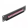 Patch panel fibra ottica DeLOCK 10 pollici 12 porte LC duplex viola 1U nero