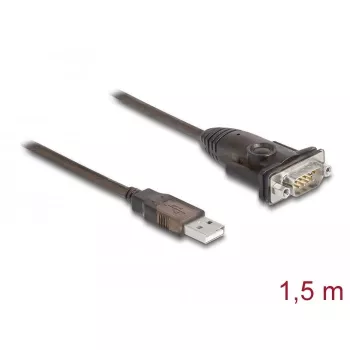 DeLOCK Adattatore USB 2.0 Type-A a seriale RS-232 D-Sub 9 poli connettore maschio 1,5 m