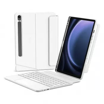 Custodia folio con tastiera Bluetooth Inateck N0064 per Samsung Galaxy Tab S10 FE/S9 FE/S9 27,9 cm (11 pollici) QWERTZ, 2 modalità di supporto, 500 mAh