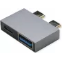 ROLINE Adattatore USB 3.2 Gen 2, 2x USB Type-C - 1x Type-A + 1x C, ST/BU, color argento (12.03.2946)