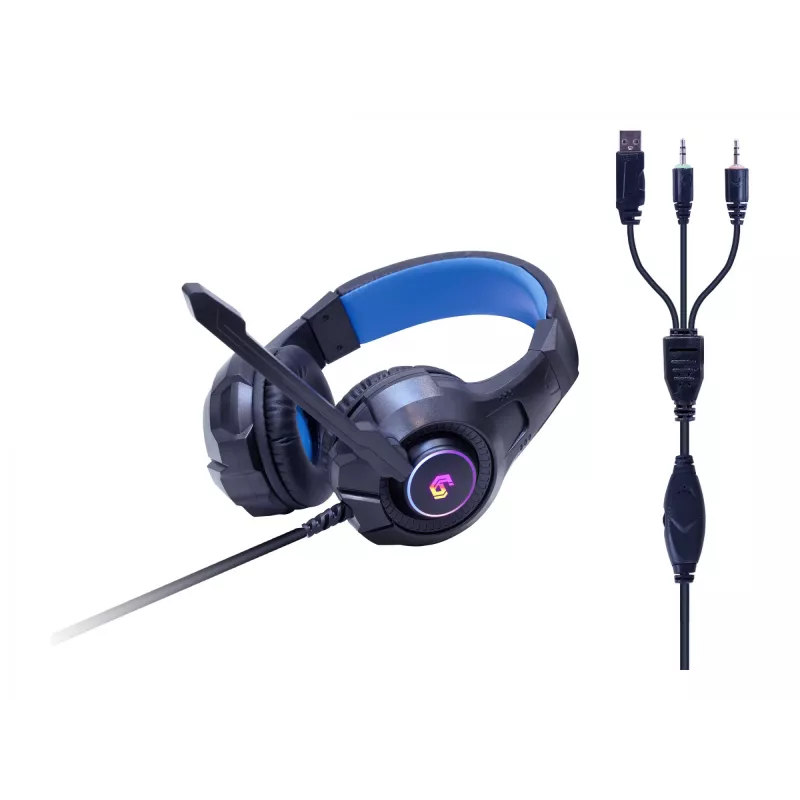 Tastiera e mouse da gaming GEMBIRD GGS-UMGL4-02 - full-size USB QWERTY US-inglese, nero, retroilluminazione LED