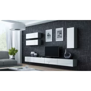 Armadietto Cama VIGO 90 chiuso 90/35/32 grigio/bianco lucido