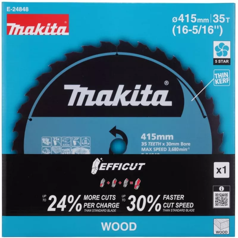 Makita E-24848 Lama EFFICUT per sega circolare a batteria HS013G larghezza di taglio 2,30 (E-24848)