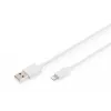 DIGITUS - Cavo Lightning - Lightning (M) a USB (M) - 1,0 m - doppio isolamento - bianco - stampato - per Apple iPad/iPhone/iPod (Lightning) (DB-600106-010-W)