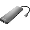 Sharkoon adattatore combo USB 3.0 Type-C schede/adattatori interfaccia HDMI, RJ-45, USB 3.2 Gen 1 (3.1 Gen 1)
