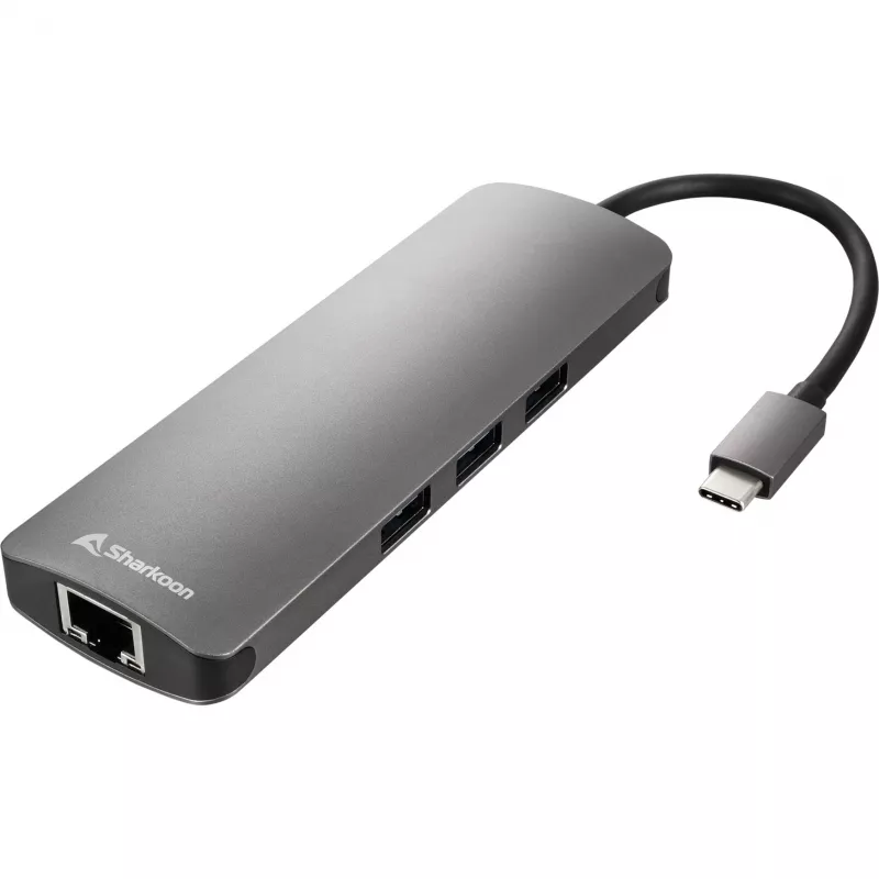 Sharkoon adattatore combo USB 3.0 Type-C schede/adattatori interfaccia HDMI, RJ-45, USB 3.2 Gen 1 (3.1 Gen 1)