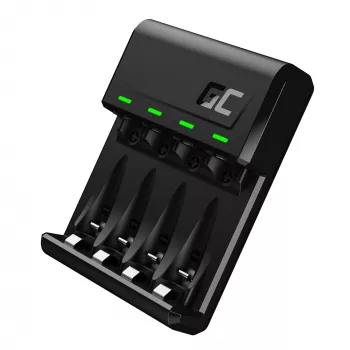 Caricabatterie Green Cell GC VitalCharger USB, 4 slot, AA/AAA, alimentato via USB, nero