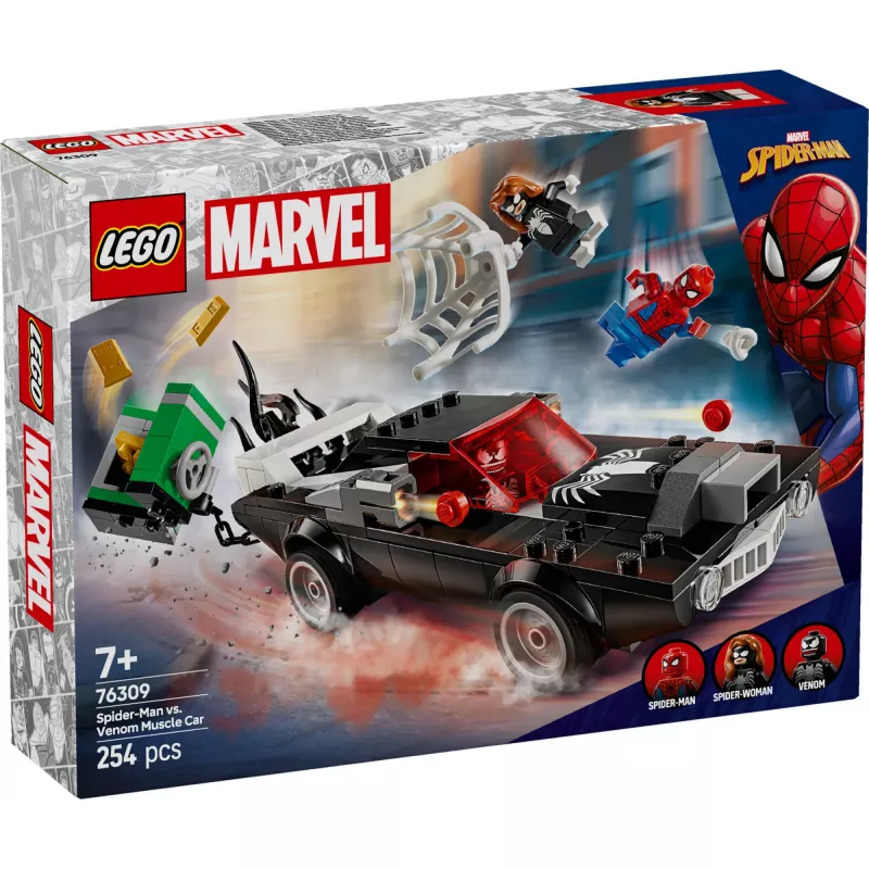 LEGO Marvel Super Heroes Set da costruzione Spider-Man vs. Venom Muscle-Car 76309 — 254 pezzi, 3 minifigure, età 7+