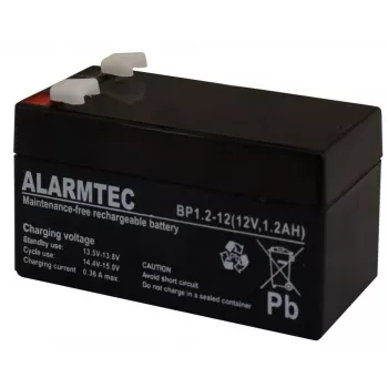 Batteria VRLA AGM sigillata Alarmtec EMU Electronic BP 1.2-12 — 12 V, 1,2 Ah, 43×59 mm, 570 g