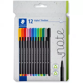 Fineliner Staedtler 334 C12 Superfine nero blu verde grigio azzurro verde chiaro arancione rosa rosso viola giallo 12 pz.