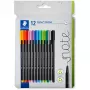 Fineliner Staedtler 334 C12 Superfine nero blu verde grigio azzurro verde chiaro arancione rosa rosso viola giallo 12 pz.