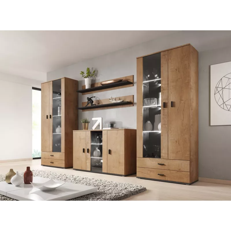 Cama sideboard 120 cm SOHO S7 rovere lefkas/nero