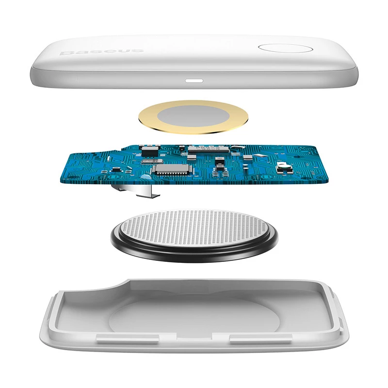 Baseus T2 ZLFDQT2-02 mini localizzatore di chiavi (tracker), 75 mAh, 80–100 dB, bianco