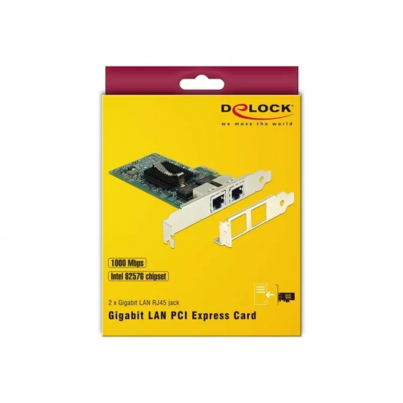 Scheda PCIe Delock 2x Gigabit LAN adattatore di rete