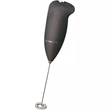 Clatronic MS 3089 Montalatte a batterie, nero/acciaio inox