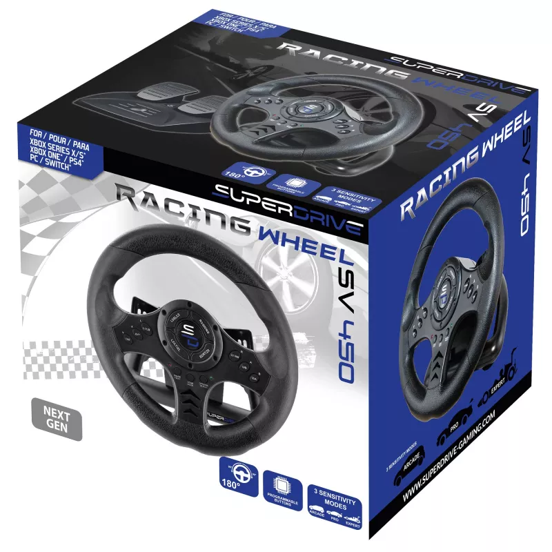 Volante + pedali Subsonic SA5426-NG nero USB rotazione 180°
