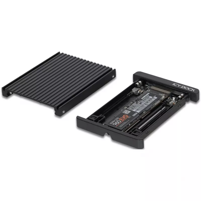 EZConvert MB705M2P-B, convertitore nero, convertitore/adattatore da SSD M.2 PCIe NVMe a SSD PCIe da 2,5 pollici e 2 pollici