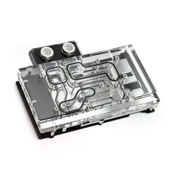 Water block BitsPower Classic VGA BP-VG3070FE — 125×171,4×28,4 mm, RGB 3‑pin, nero/argento/trasparente