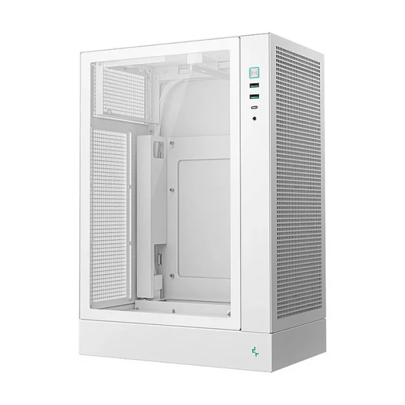 DeepCool CH170 PLUS WH case per PC Midi Tower, Micro ATX, senza alimentatore, 4 slot di espansione, bianco