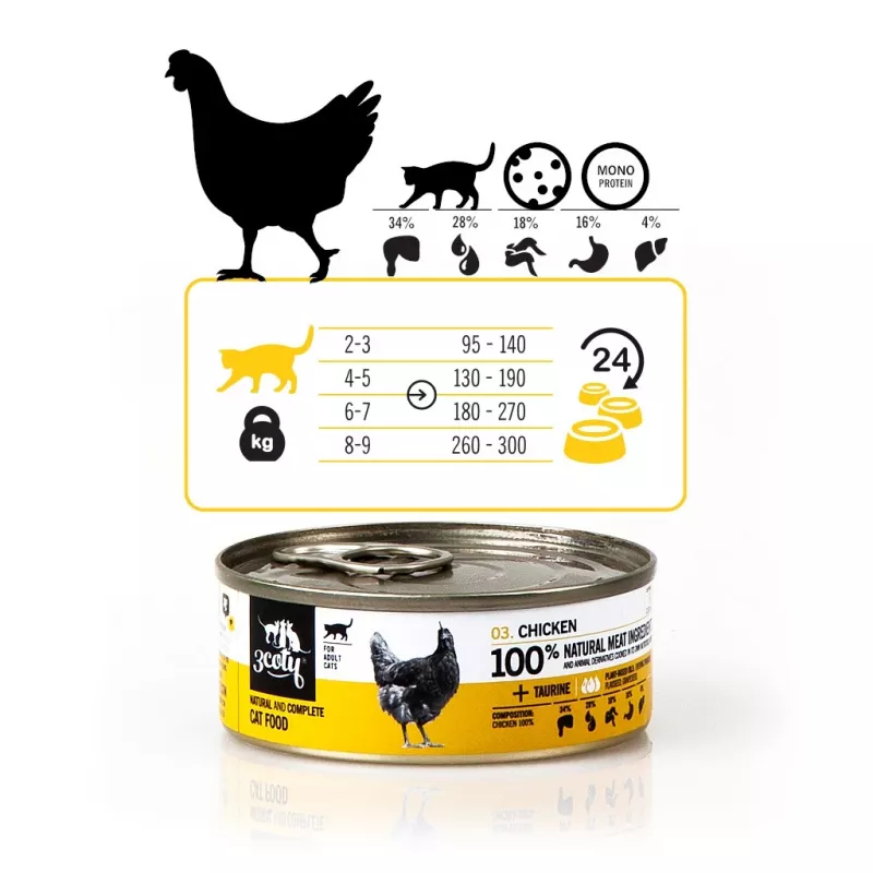 3COTY pollo - cibo umido per gatti - 80g