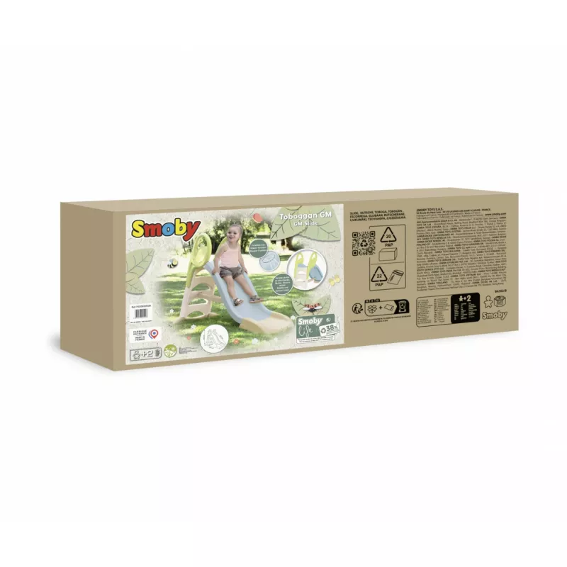 Smoby 7600820509 Life My Slide scivolo, 150 cm, con attacco per l'acqua, in plastica riciclata, dai 2 anni