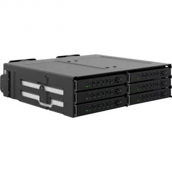 Icy Dock ToughArmor MB118VP-B - case di archiviazione - 6 x U.2/U.3 NVMe SSD, rack mobile per vano 5,25, con SlimSAS SFF-8654 8i - 2.5 (6.4 cm)