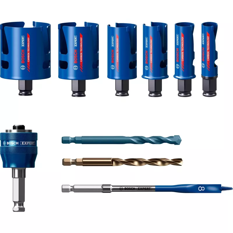 Bosch 2 608 900 490 Expert Construction Material set di seghe a tazza, 10 pz., 20–64 mm