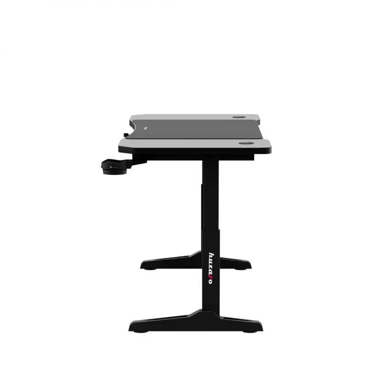 Scrivania da gaming huzaro Hero 3.6 — rettangolare 1400×600 mm, regolabile in altezza 560–790 mm, nero, gambe a H, piano da 15 mm