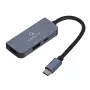 Gembird A-CM-COMBO3-02 adattatore multiporta USB-C 3 in 1, hub USB 3.2 Gen 1, HDMI 4K, USB-C PD 87 W, argento