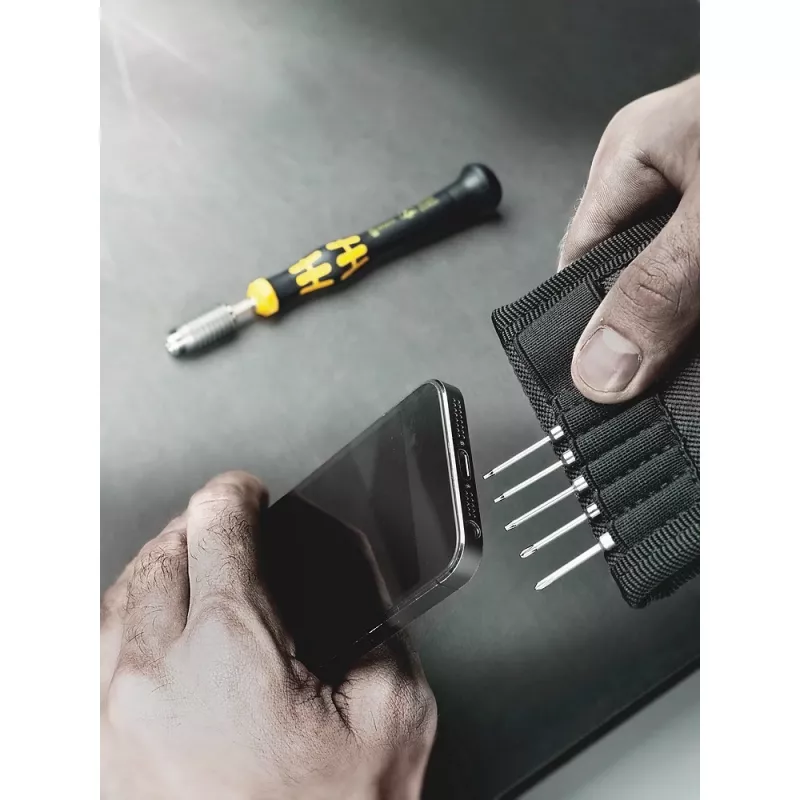 Cacciavite combinato Wera ESD/11 SB – 1 pezzo, punte Torx/Phillips/croce/taglio, manico in plastica (nero/giallo)