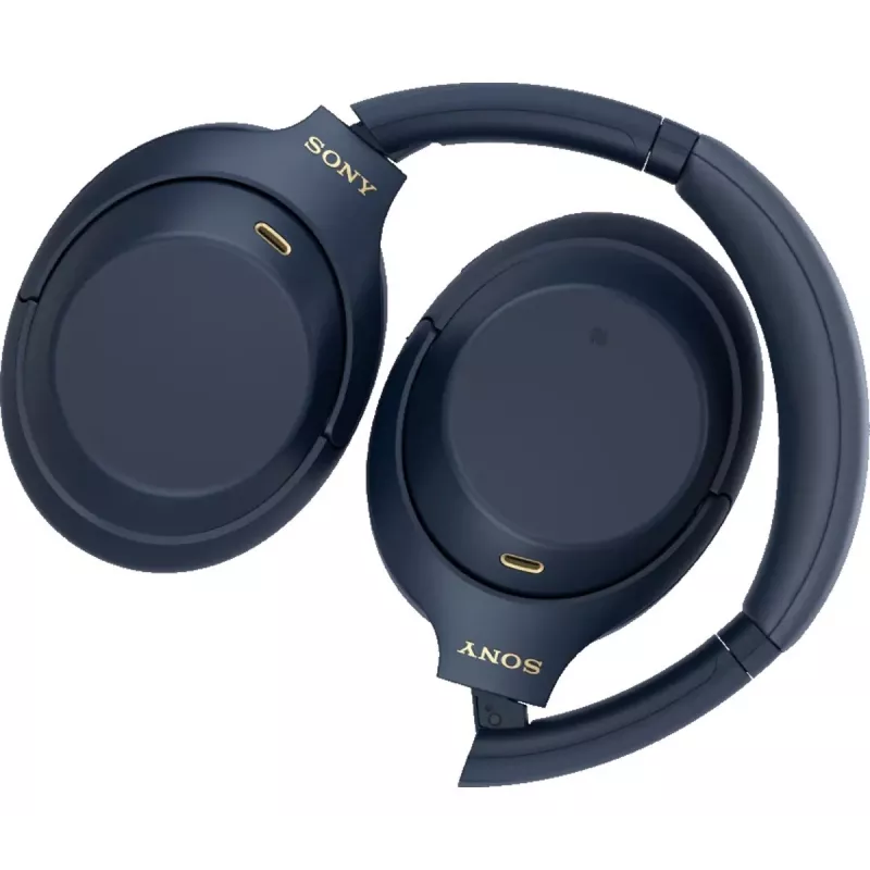 Cuffie Sony WH1000XM4L.CE7, circumaurali, con filo e senza fili (Bluetooth, USB-C), blu, archetto