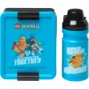 Room Copenhagen LEGO Ninjago Classic set lunch box con bottiglia, blu/nero, 2 pezzi