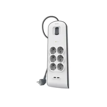 Ciabatta Belkin BSV604VF2M-V2 — 6 prese, 2× USB-A, cavo da 2 m